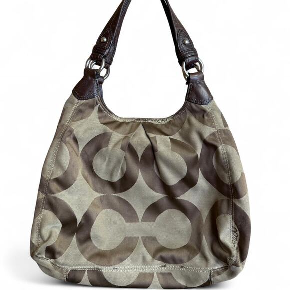 Coach Madison Brown Signature Shoulder Bag - Picture 2 of 8